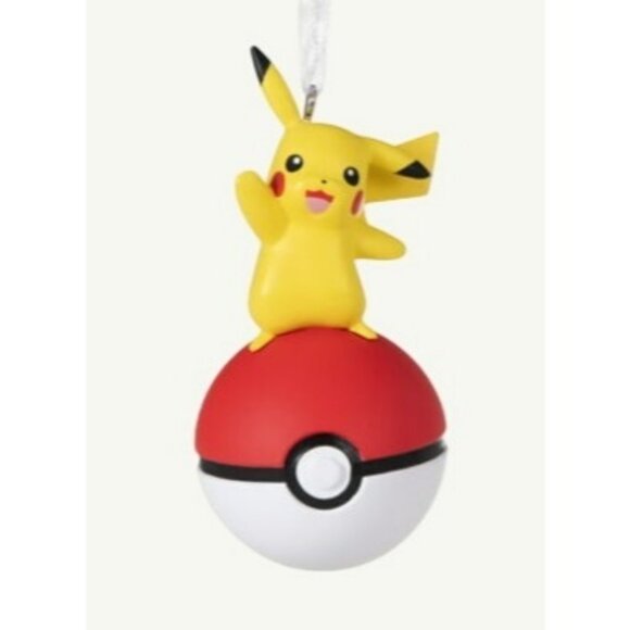 Hallmark Pokémon Pikachu on Poké Ball Hallmark Ornament - Picture 2 of 10